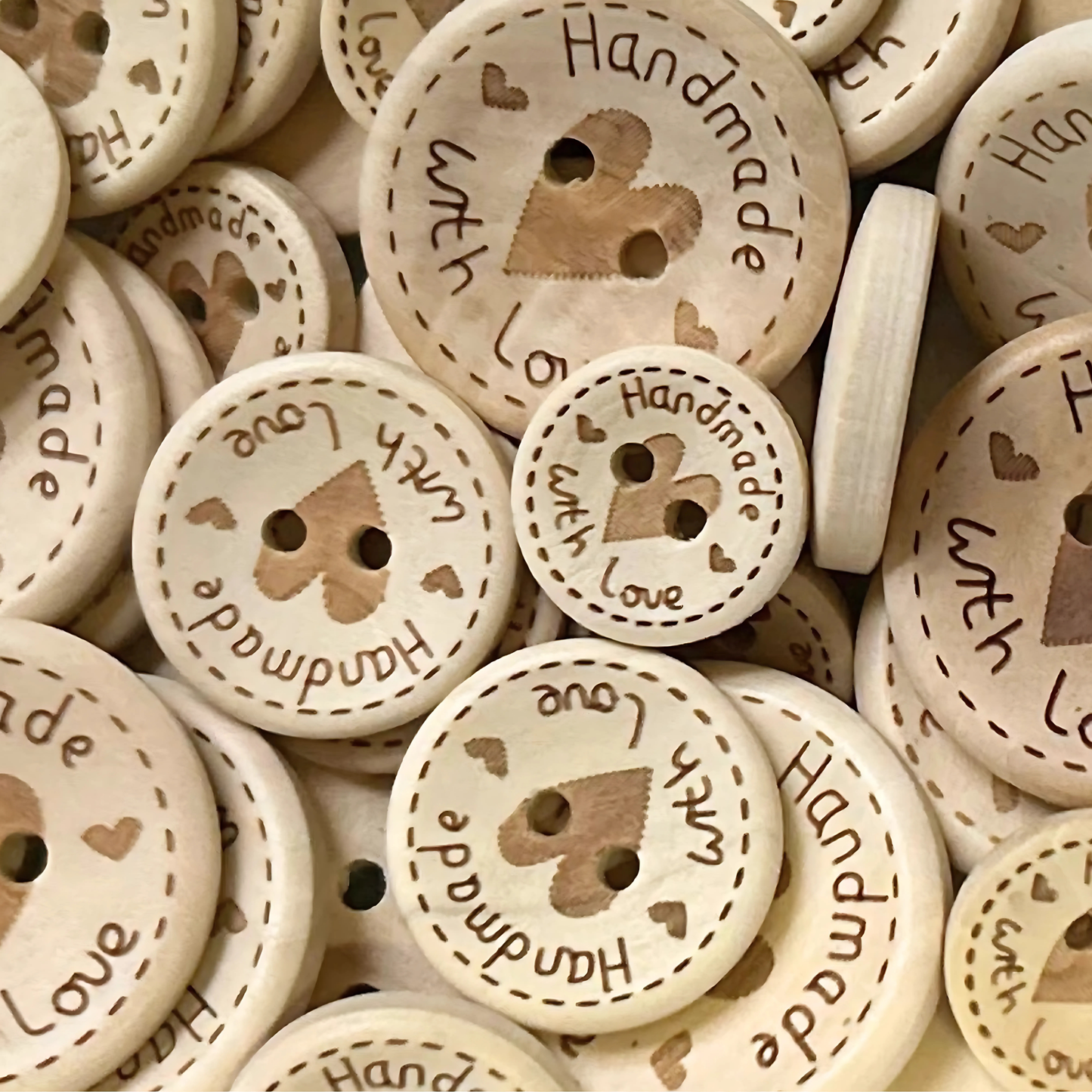 Handmade with Love Heart - 15mm/20mm/25mm