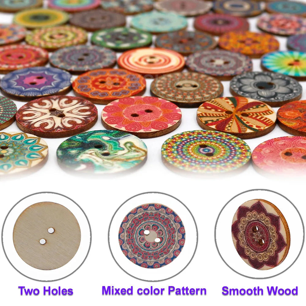 Beautiful Vintage Random Mix - 25mm / 20mm / 15mm -50 pcs bags