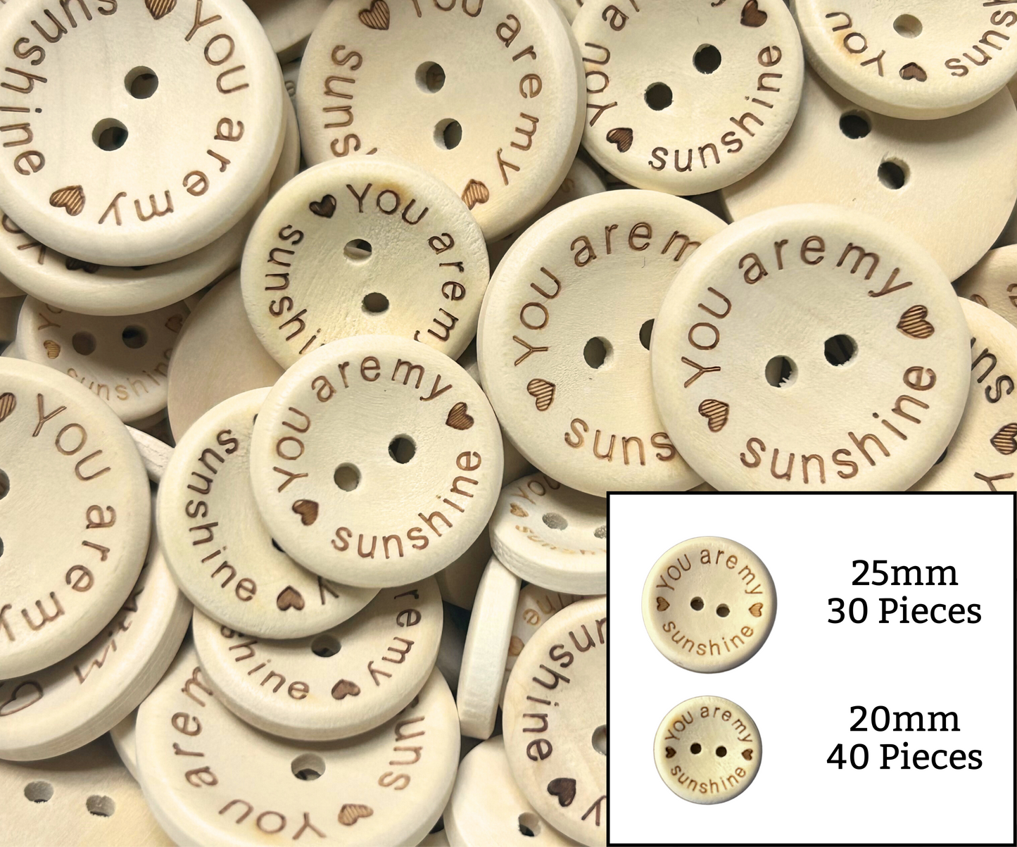 You Are My Sunshine 70 Piece Bundle - 30 - 25mm / 40 - 20mm