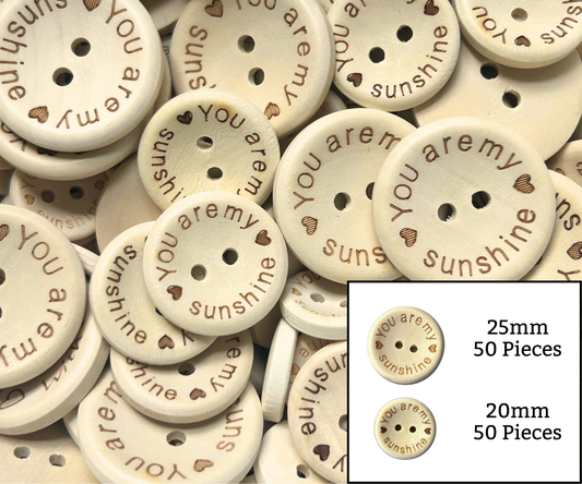 You Are My Sunshine 100 Piece Bundle - 50 - 25mm / 50 - 20mm