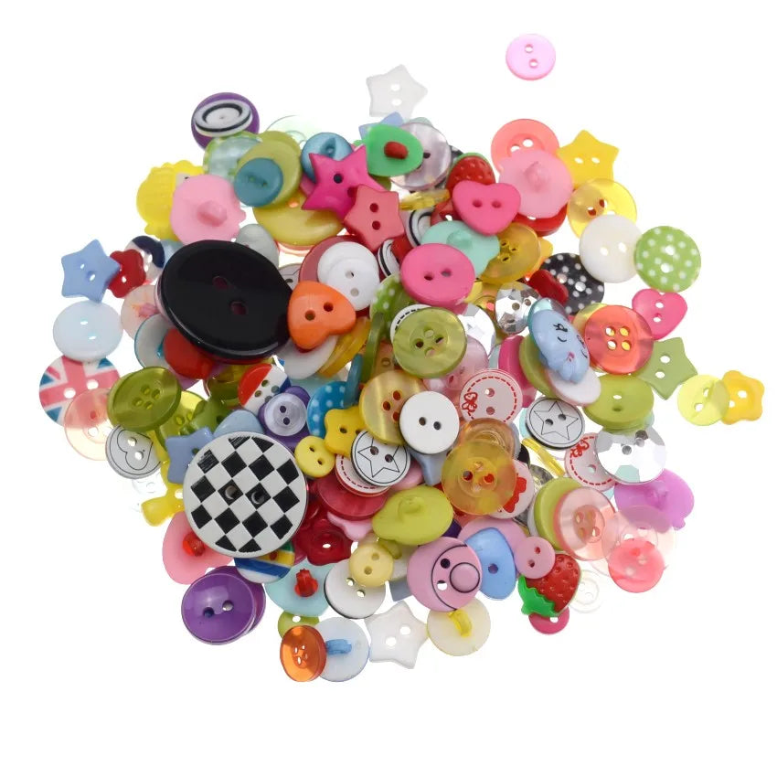 Plastic Shapes Random Multicolor Mix - 4-40mm / 100 pieces