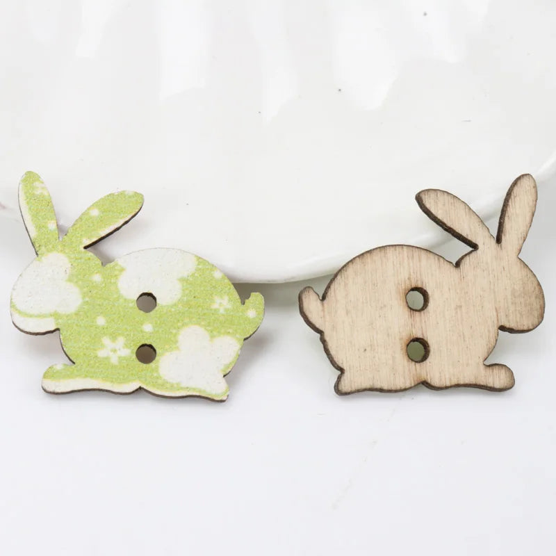 Pretty Green Rabbits - 20x25mm / 20 pieces