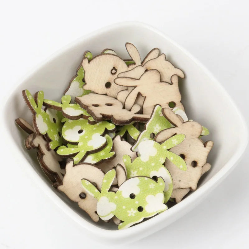 Pretty Green Rabbits - 20x25mm / 20 pieces