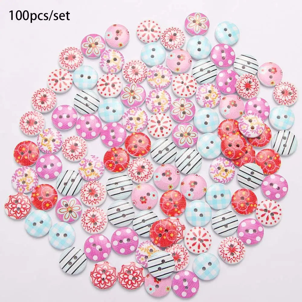 Festive Button Mix - 15mm / 100 pieces