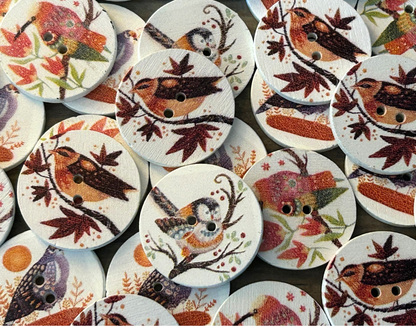 Festive Birdies Mix - 25mm / 30 pieces